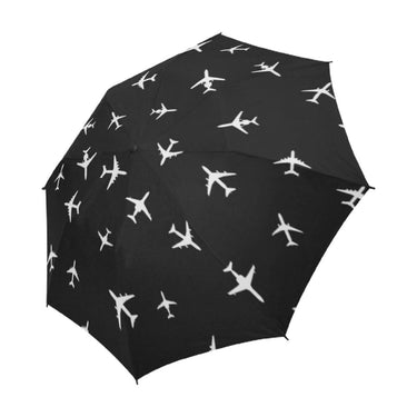 AIRPLANES SILHOUETTES SEAMLESS PATTERN. COPY SEMI-AUTOMATIC FOLDABLE UMBRELLA (MODEL U05) e-joyer